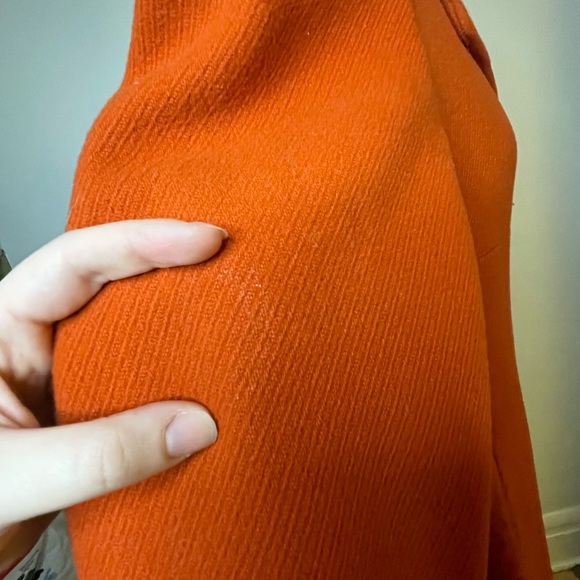 SOLD EUC Talbots Tailored Orange Wool Double Breasted Peacoat, women’s size 8 - Picture 3 of 8